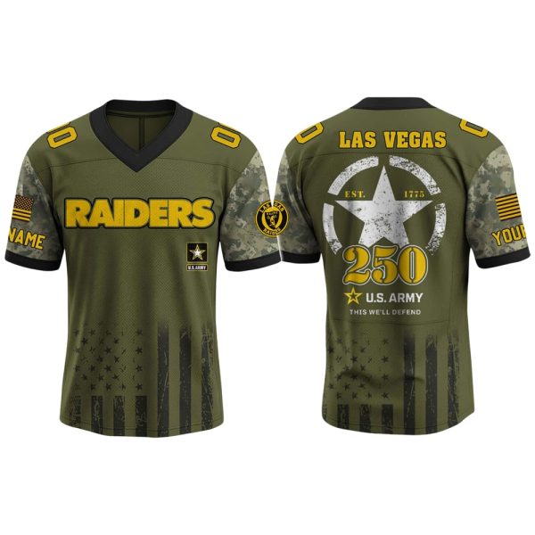 Raiders 2025 US ARMY’S 250TH Birthday Jersey