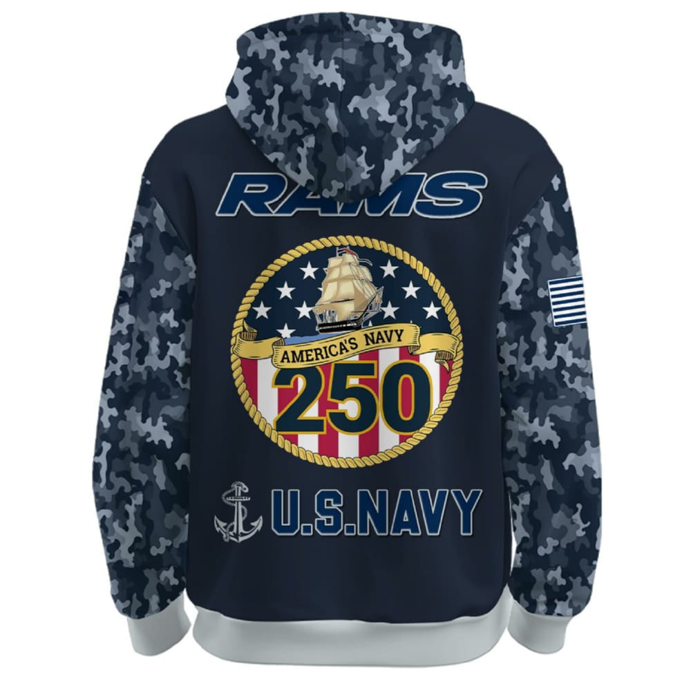 Rams US Navy 250th Birthday Celebration Hoodie 2025 Rams US Navy 250th Birthday Celebration Hoodie 2025