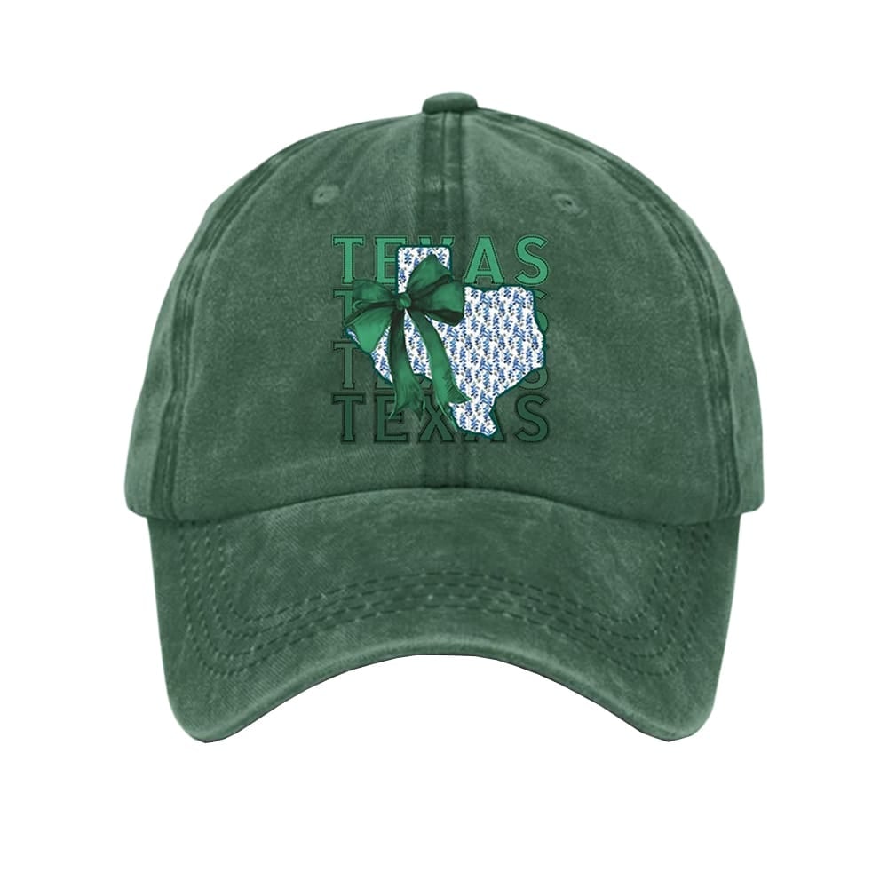 Retro Texas Strong Green Bow Print Baseball Cap Retro Texas Strong Green Bow Print Baseball Cap