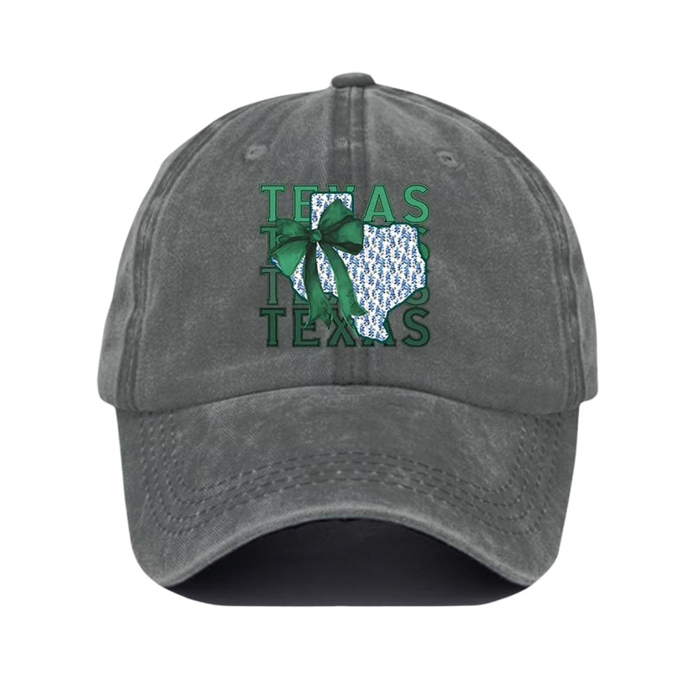 Retro Texas Strong Green Bow Baseball Cap Retro Texas Strong Green Bow Baseball Cap