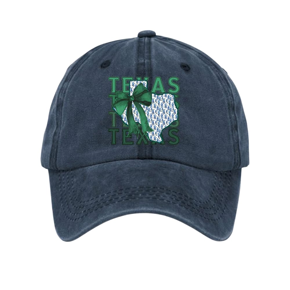 Retro Texas Strong Green Bow Baseball Cap Retro Texas Strong Green Bow Baseball Cap
