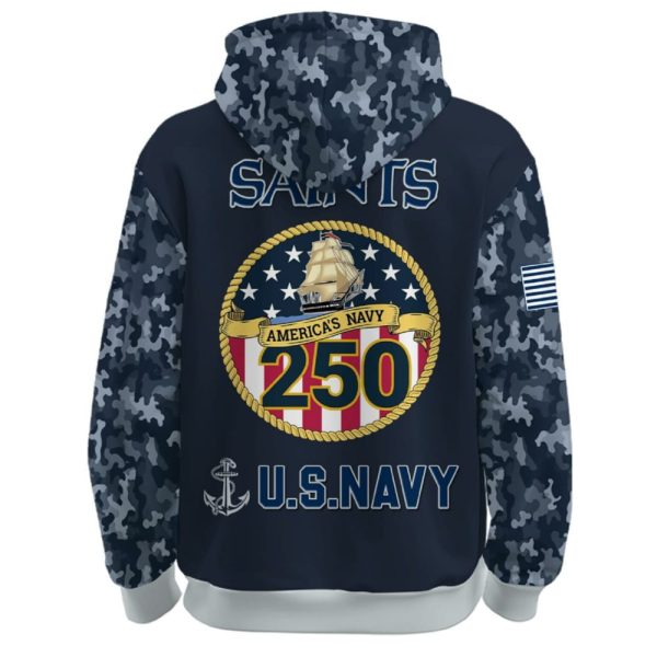 Saints US Navy 250th Birthday Celebration Hoodie 2025