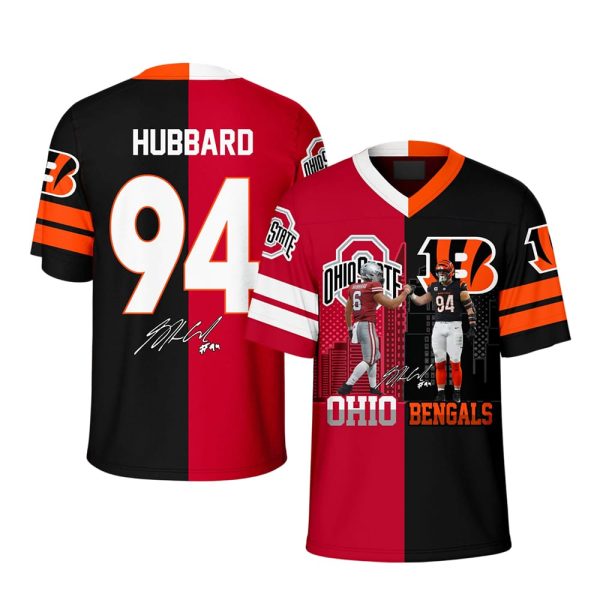 Sam Hubbard Half Ohio State And Bengals Jersey
