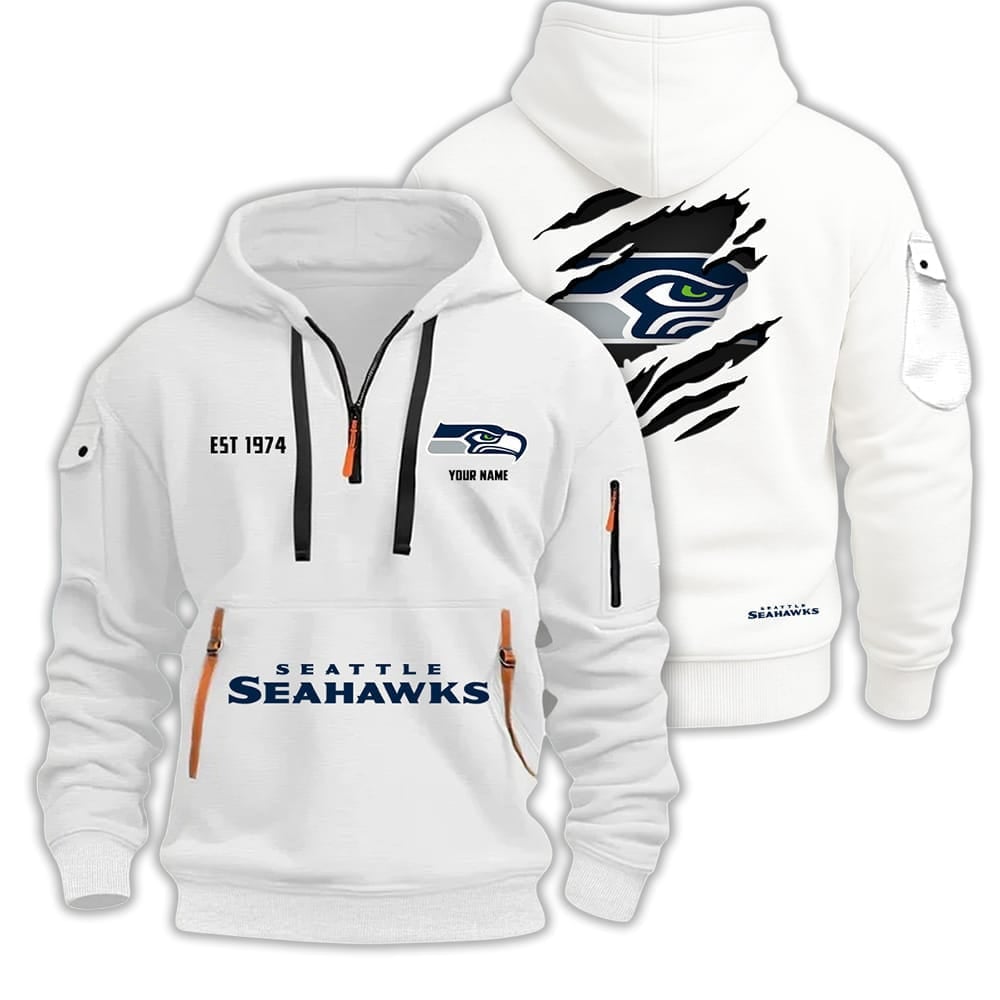 Seahawks Est 1974 Quarter Zip Hoodie Seahawks Est 1974 Quarter Zip Hoodie