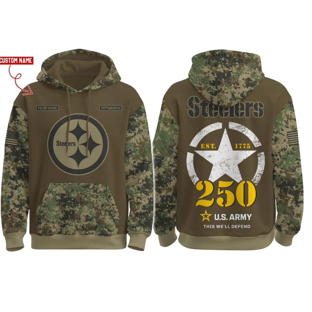 Steelers US Army 250th Birthday Celebration Hoodie 2025 Steelers US Army 250th Birthday Celebration Hoodie 2025