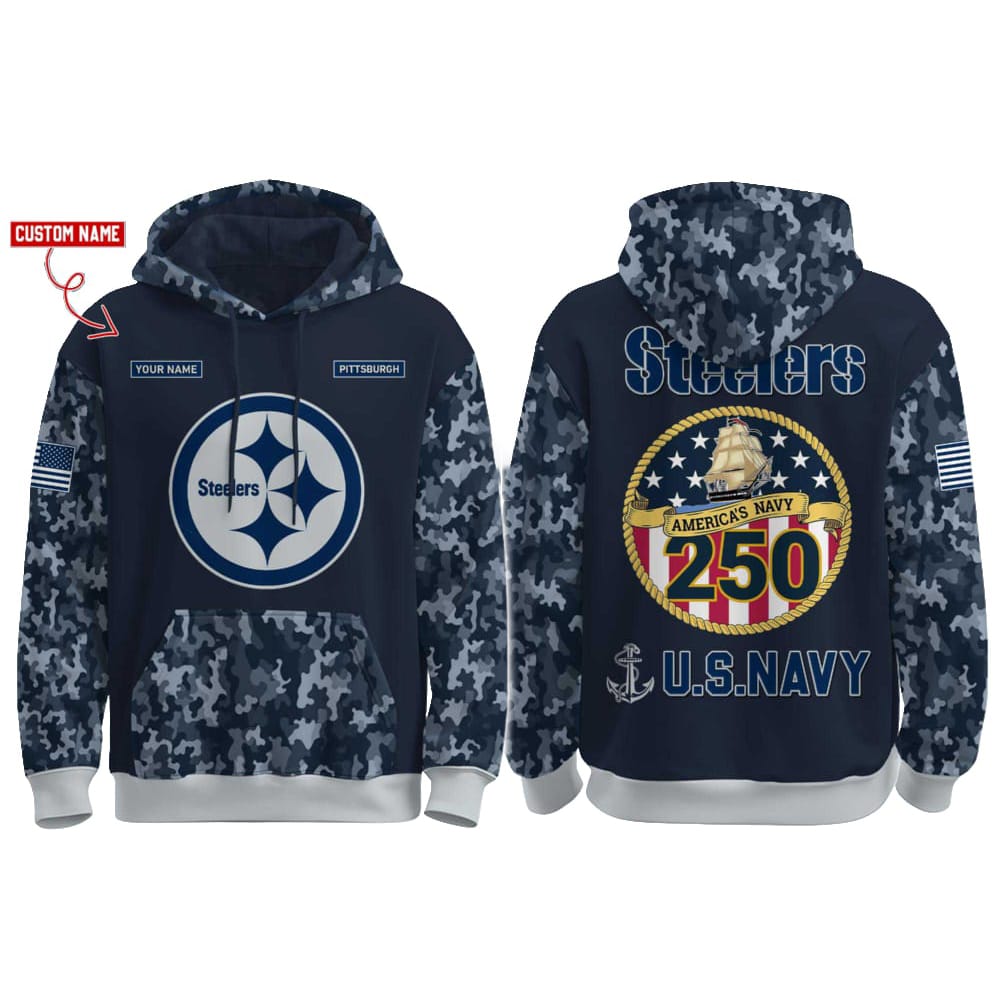 Steelers US Navy 250th Birthday Celebration Hoodie 2025 Steelers US Navy 250th Birthday Celebration Hoodie 2025