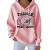 Tackle Breast Cancer Pink Football Casual Hoodie