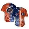 Texans x Astros Skyline Customized Baseball Jersey