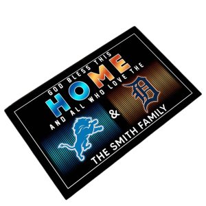 God Bless This Home And All Who Love The Lions and Tigers Customized Doormat 1 God Bless This Home And All Who Love The Lions and Tigers Customized Doormat1