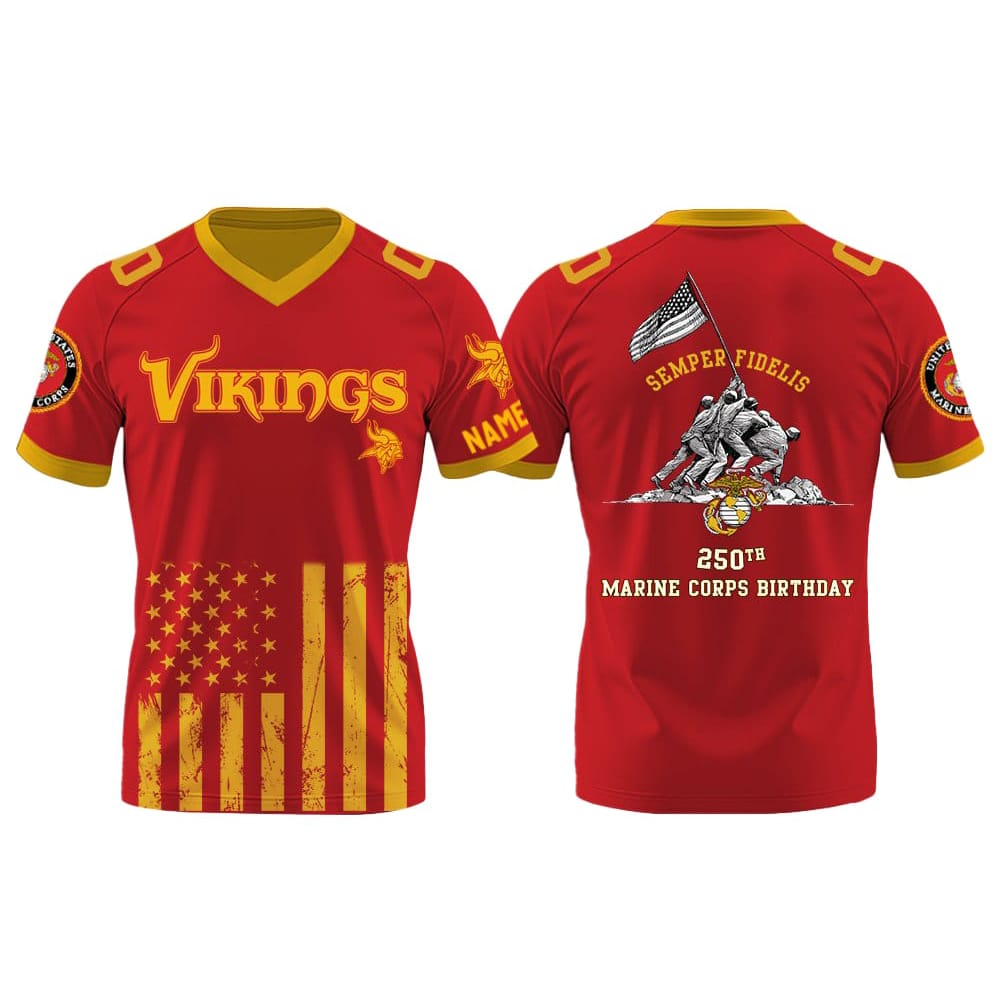 Vikings 250th Marine Corps Birthday 2025 Jersey Vikings 250th Marine Corps Birthday 2025 Jersey