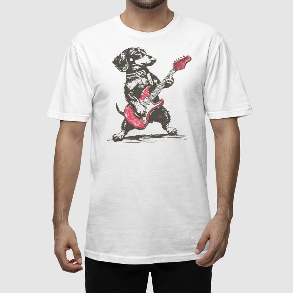 Vintage Dachshund Weenie Playing Guitar T-shirt