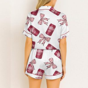 Pepper Drink Pink Coquette Bow Satin Pajamas1