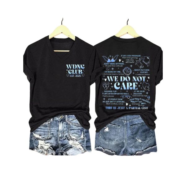 WDNC CLUB Est 2025 We Do Not Care Club Menopause Perimenopause Shirt