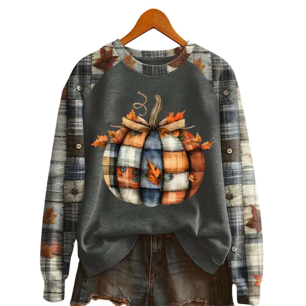 Women’s Pumpkin Season Print Raglan Sleeve Sweatshirt Women’s Pumpkin Season Print Raglan Sleeve Sweatshirt