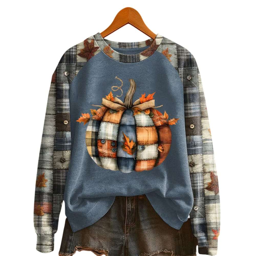 Women’s Pumpkin Season Print Raglan Sleeve Sweatshirt Women’s Pumpkin Season Print Raglan Sleeve Sweatshirt