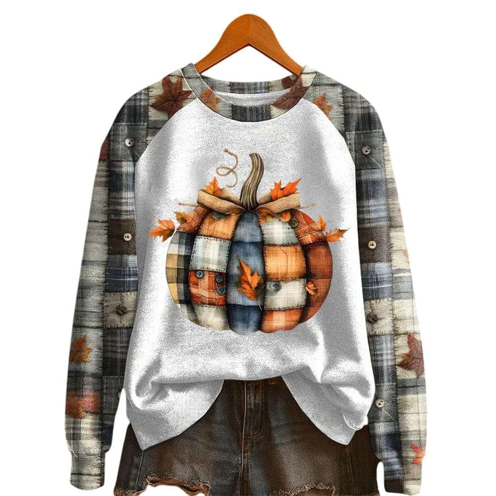 Women’s Pumpkin Season Print Raglan Sleeve Sweatshirt Women’s Pumpkin Season Print Raglan Sleeve Sweatshirt