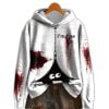 Women’s Retro Halloween Hide and Seek Monster Horror Blood I’m Fine Print Hoodie
