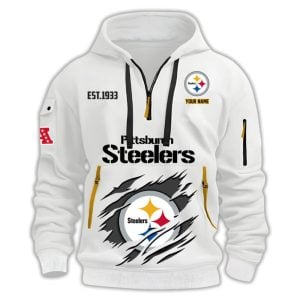 Steelers Est 1933 Custom Name Quarter Zip Hoodie