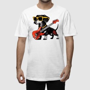 Dachshund Rocker Vintage T shirt 2