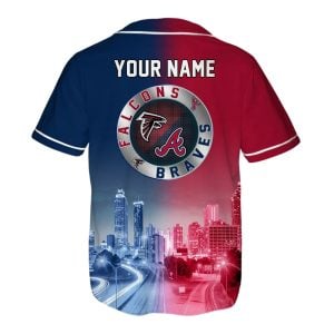 Falcons x Braves Skyline Customized Baseball Jersey2