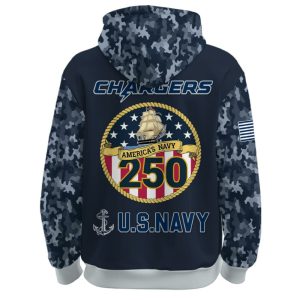 Chargers US Navy 250th Birthday Celebration Hoodie 20252