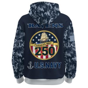 Ravens US Navy 250th Birthday Celebration Hoodie 20252