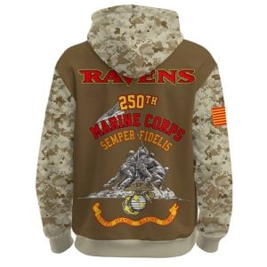 2025 Ravens US Marine Corps 250th Year Anniversary Hoodie 2 2025 Ravens US Marine Corps 250th Year Anniversary Hoodie2