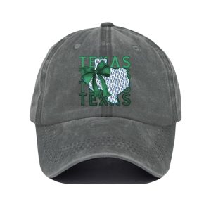 Retro Texas Strong Green Bow Baseball Cap 2 Retro Texas Strong Green Bow Print Baseball Cap2