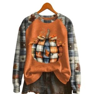 Womens Pumpkin Season Print Raglan Sleeve Sweatshirt