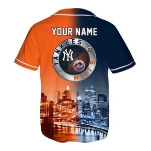 Mets x Yankees Skyline Customized Baseball Jersey2