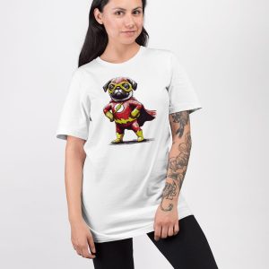 Pug Superhero T shirt 4
