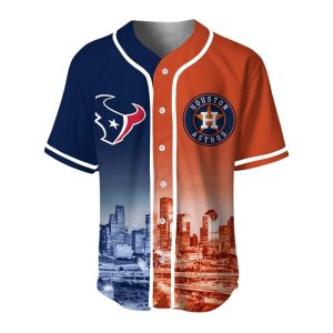 Texans x Astros Skyline Customized Baseball Jersey 1 Texans x Astros Skyline Customized Baseball Jersey1