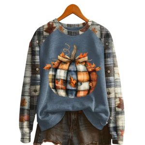 Women's Pumpkin Season Print Raglan Sleeve Sweatshirt 2 Womens Pumpkin Season Print Raglan Sleeve Sweatshirt2