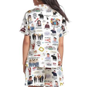 Friends Tv Series Satin Short Pajamas1