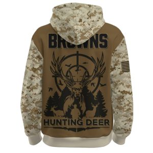 2025 Browns Hunting Deer Hoodie2