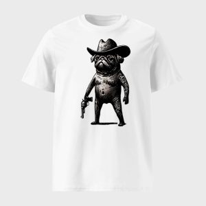 Funny Pug Cowboy T shirt 1