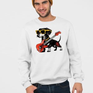Dachshund Rocker Vintage T shirt 5