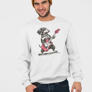 Vintage Dachshund Weenie Playing Guitar T shirt 4