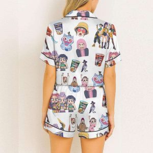 Huntrix Chibi Art Satin Pajamas Set2