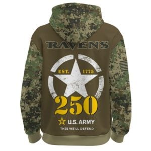 Ravens US Army 250th Birthday Celebration Hoodie 20252