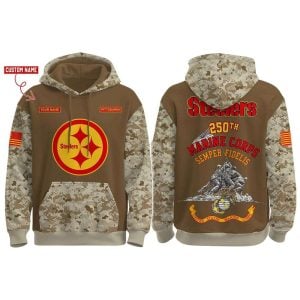 Steelers USMC 250th Birthday Hoodie