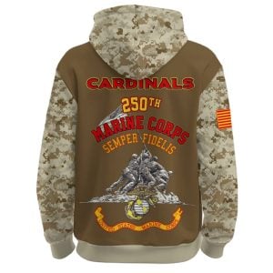 2025 Cardinals US Marine Corps 250th Year Anniversary Hoodie2