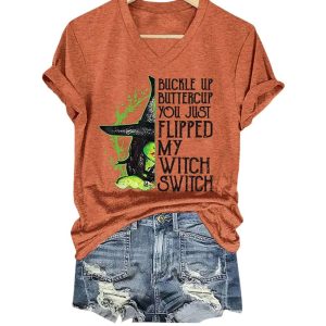 Halloween Buckle Up Buttercup You Just Flipped My Witch Switch Shirt1