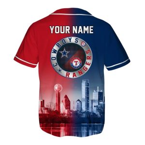 Rangers x Cowboys Skyline Customized Baseball Jersey2