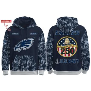 Eagles US Navy 250th Birthday Celebration Hoodie 2025