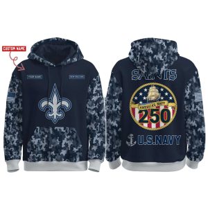 Saints US Navy 250th Birthday Celebration Hoodie 2025