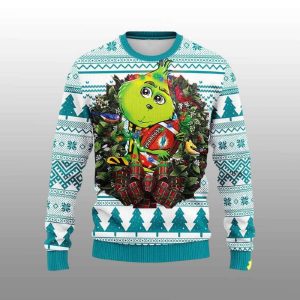 Dolphins Grnch Hug Ugly Christmas Sweater1