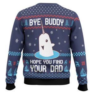 Elf Bye Buddy Hope You Find Your Dad Christmas Pattern Ugly Christmas Sweater1