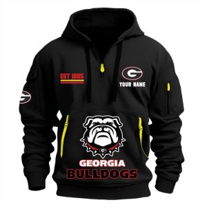 Persionalized Bulldogs Est 1885 Quarter Zip Hoodie