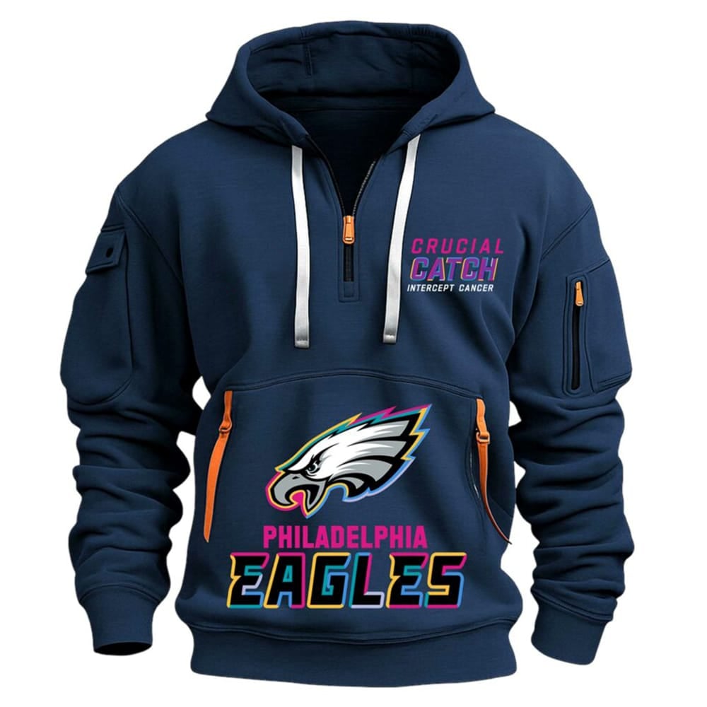 2025 Eagles Crucial Catch Quarter Zip Hoodie 2025 Eagles Crucial Catch Quarter Zip Hoodie